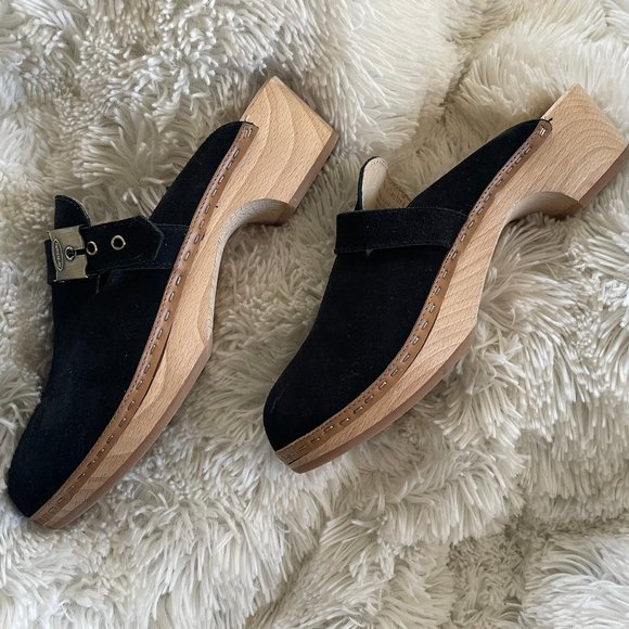 Dr. Scholl's Original Collection Black Suede Clogs - Picture 5 of 12